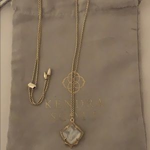 Kacey Gold Long Pendant Necklace In Ivory Pearl